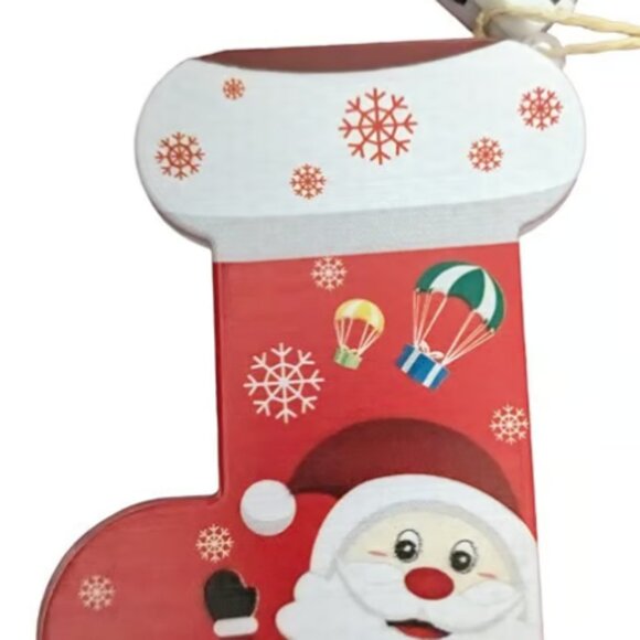 6PC LED HANGING CHRISTMAS ORNAMENT GIFT TAGS LIGHT SET DECORATIONS - NEW - Picture 6 of 9